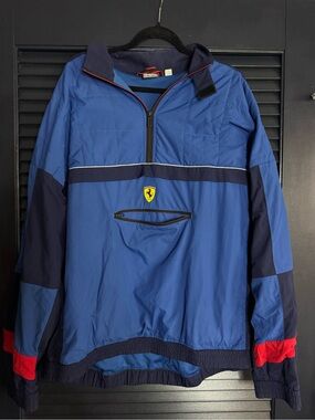 PUMA Scuderia Ferrari Anorak Windbreaker Men’s XL Blue Red